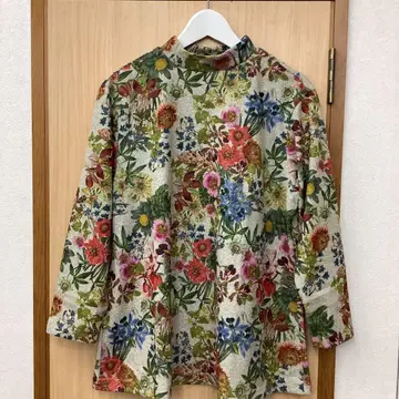 카모이 요코 TUNIC 가을/겨울 상의 포근하고 따뜻한 튜닉 꽃무늬
