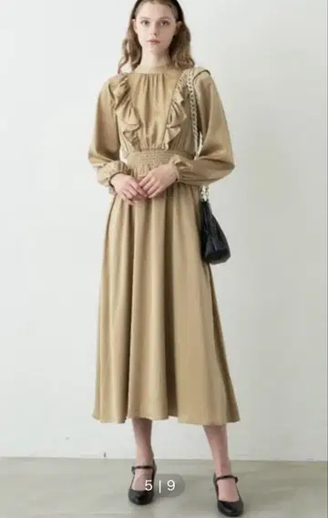 idem 2WAY 롱 원피스 골드 베이지