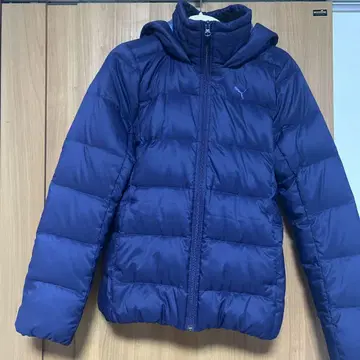 Puma 후드 부착 다운 자켓 네이비