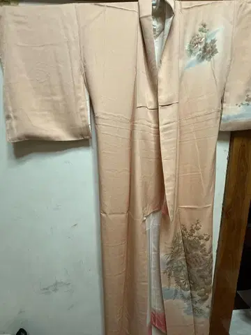 호몬기 옅은 핑크 꽃무늬 자수