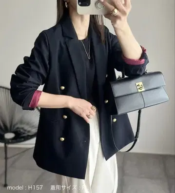 더블 브레스트 자켓 새상품급 EmaTaylor 에마테일러 네이비