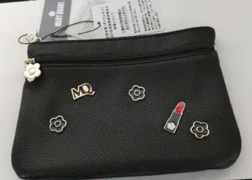 MARY QUANT 더블 지퍼 파우치 ( 블랙 )