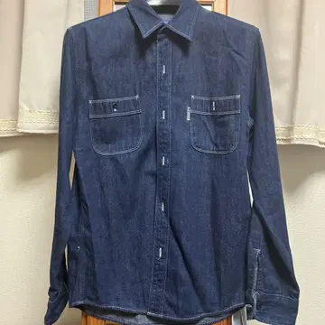 블루블루 다크 데님 긴팔 셔츠 M 일본제