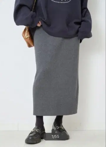 Spick and span 그레이 라메 니트 스커트