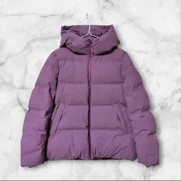 UNIQLO 심리스 다운 후드티 퍼플 M