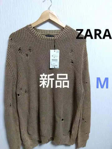 새상품 ZARA 데미지 가공 아쉬드 워시 스웨터 M
