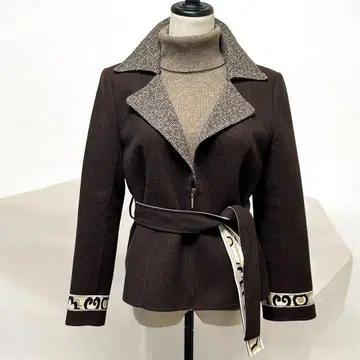 새상품급 LEONARD FASHION 자켓 브라운 x 트위드 벨트
