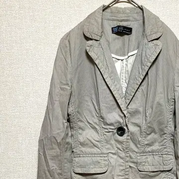 ZARA 테일러드 자켓 스트라이프 캐주얼 포켓 부착 겉옷