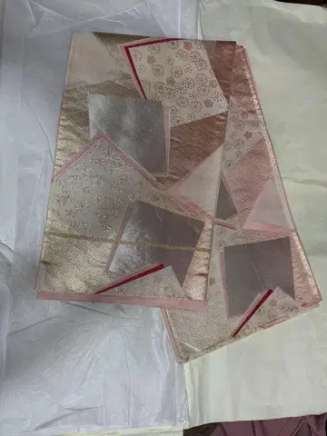 핑크 계열 기하학 패턴 후쿠로 오비