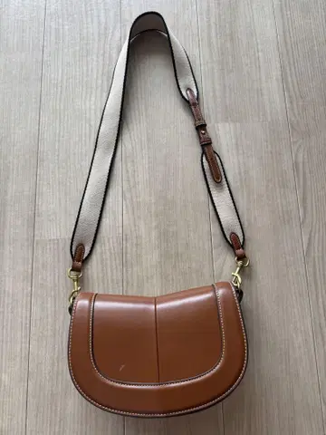 ZARA 탑 스티치 크로스 바디백 브라운 카멜