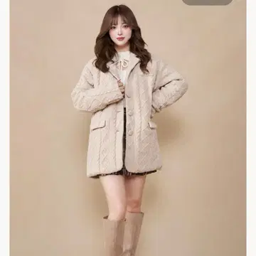 케이블 니트 자켓 코트 다리치