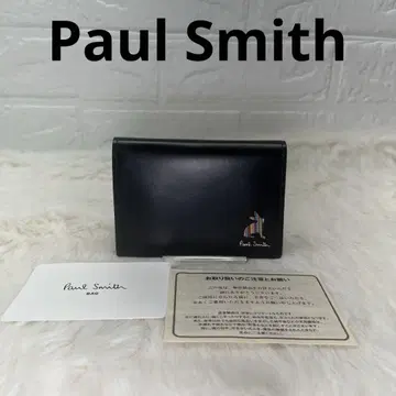 컨디션 최상 Paul Smith 명함지갑 블랙 스트라이프 토끼
