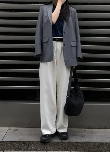 드레이프 데님 턱 팬츠 M