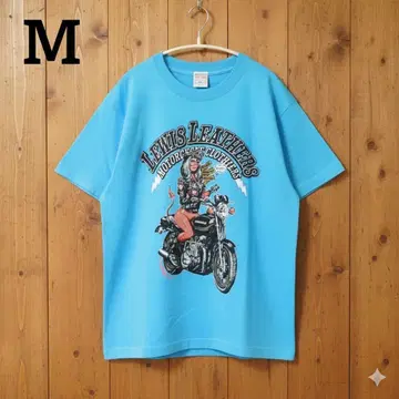 lewis leathers 록킨 제리 빈 T셔츠 스카이블루 사이즈 M