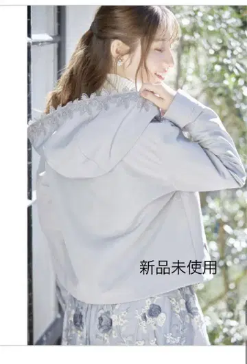 toccocloset 후드 플라워 레이스 후드티 아이스 그레이