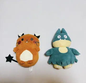 데덴네와 굼벵이 봉제 인형 세트 (포켓몬 캐릭터)