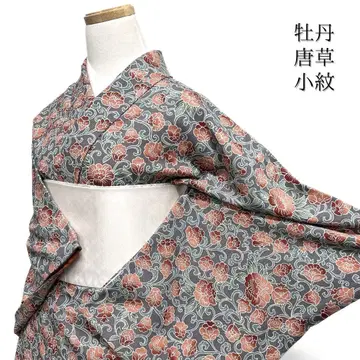 코몬 작약 당화 당초 크레이프 원단 멋스러운 기모노 103b d