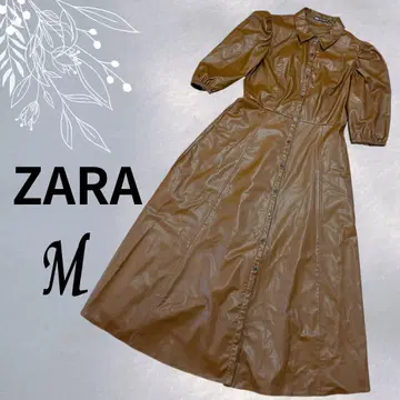 [ 새상품급 ] ZARA 브라운 가죽 롱 원피스