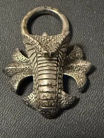 빈티지 스네이크 크로스 펜던트 탑 실버