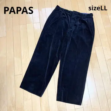 PAPAS 파파스 블랙 코듀로이 팬츠 하의 바지 LL