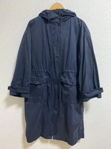 ZARA 네이비 후드 부착 코트