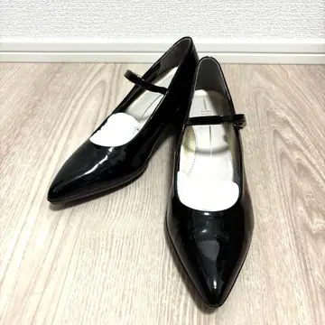 [ 미사용품 ] fitfit 힐 펌프스 블랙 에나멜 22.5cm