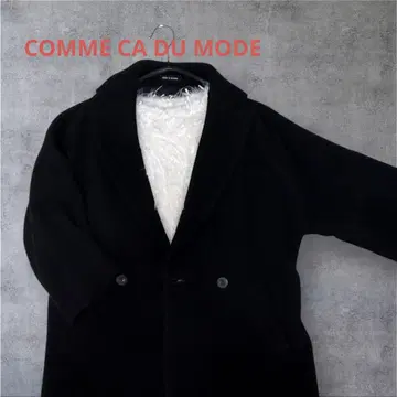 COMME CA DU MODE 7부장 울 코트 블랙
