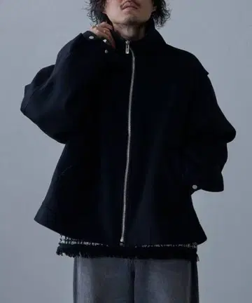 루이스 하이퀄리티 비버 멜톤 ZIP 블루종