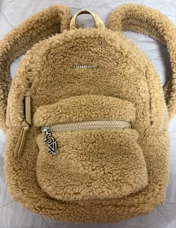 사만사 베가 베이지 플리스 백팩