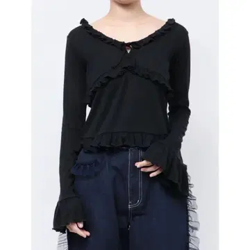 merry jenny pointail frilly gather tops