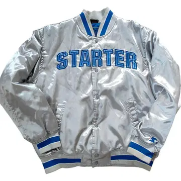 STARTER/스타터 바시티 자켓 실버 자수 넘버 로고
