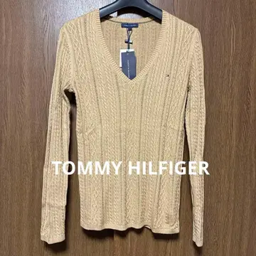 TOMMY HILFIGER 베이지 V넥 니트 S 택 포함 새상품