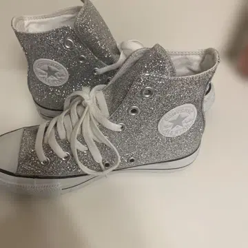 컨버스 실버 글리터 하이컷 스니커즈