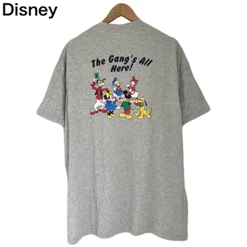 디즈니 미키&프렌즈 미국 프린트 반팔 T셔츠 그레이 S