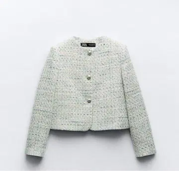 ZARA 노카라 트위드 자켓