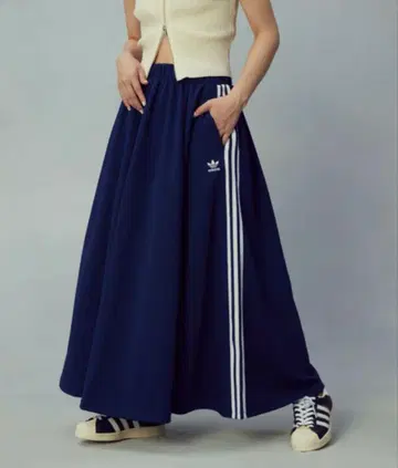 adidas original 아디다스 롱 스커트 새틴 네이비 S