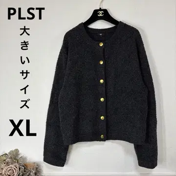 24 새상품급 빅 사이즈 PLST 골드 버튼 니트 가디건