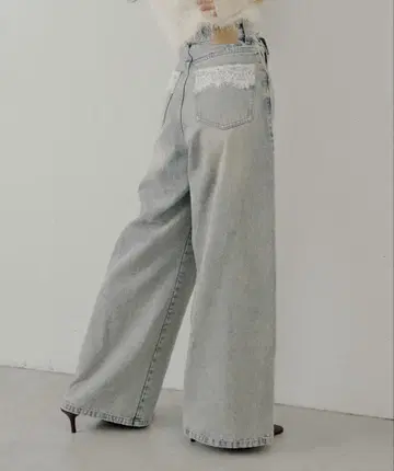 Chico 포켓 레이스 와이드 데님