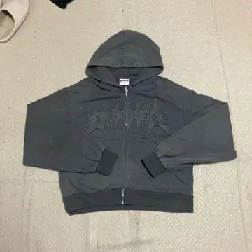 PUMPED 그레이 후드 부착 후드티 M