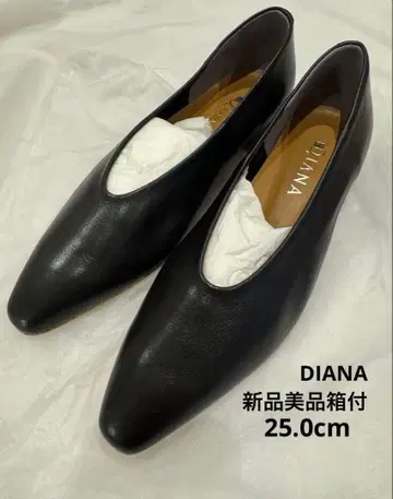 [미사용 새상품급 박스 포함] DIANA 블랙 소가죽 펌프스 25.0cm