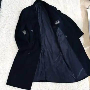 퓨어 캐시미어 100 XL 사이즈 체스터 코트 맥시 길이 네이비 남성용