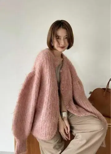 CLANE 클라네 모헤어 샤기 가디건 S