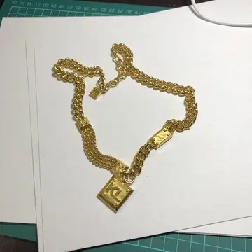 12505 칼 라거펠트 목걸이 빈티지 KL 각인 골드