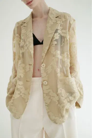 CLANE FLOWER SHEER JACQUARD JACKET