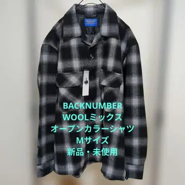 백넘버 보드 셔츠 울 믹스 오픈 카라 셔츠 펜들턴