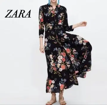 ZARA 플라워 프린트 셔츠 원피스