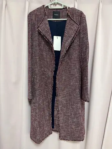 Theory 노카라 자켓 코트 적자색 계열