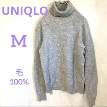 [유니클로] 남성용 터틀넥 스웨터 (M) 모 100% 젠더리스 작게