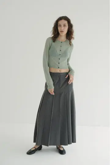 CLANE WIDE PLEATS LONG SKIRT