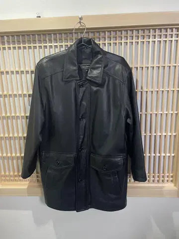Wind Armor 블랙 램 가죽 코트 M 사이즈
